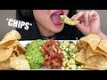 ASMR CHIPOTLE CHIPS Eating Sounds GUACAMOLE PICO DE GALLO CORN SALSA ASMR Phan