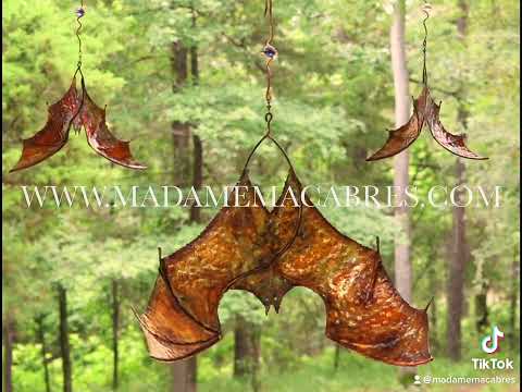 Xtra Large Copper Kinetic Bat Wind Spinner