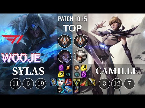 T1 Wooje Sylas vs Camille Top - KR Patch 10.15