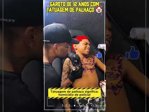 Criança com tatuagem de palhaço #policia #pm #noticias #vlog #tatoo #tatuagem #mc #funk #cria #short