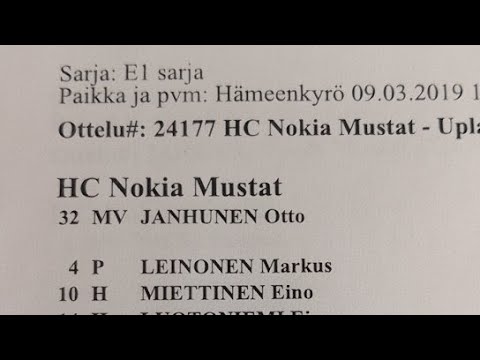 HC Nokia Mustat - Uplakers Oranssi