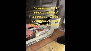 Siemens dishwasher, error E01 after repair.