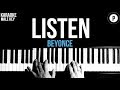 Beyonce - Listen Karaoke SLOWER Acoustic Piano Instrumental Cover Lyrics MALE KEY