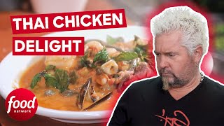 Guy Tries Some Authentic Thai Chicken Satay In Las Vegas! | Diners, Drive-Ins & Dives
