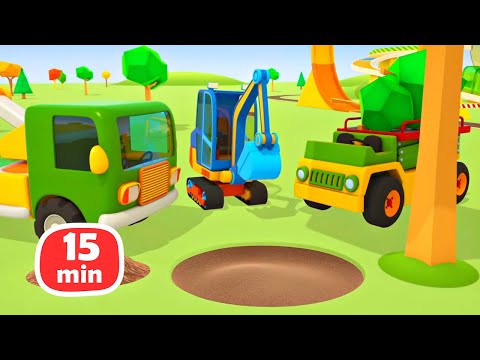 Helfer Autos Kompilation. Zeichentrickfilme mit Spielzeugautos für Kinder | 3 Folgen am Stück