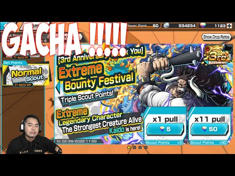 Hari Gacha Sedunia 🔥🔥 - Rela Top Up Demi Gacha Kaido Extreme - One Piece Bounty Rush