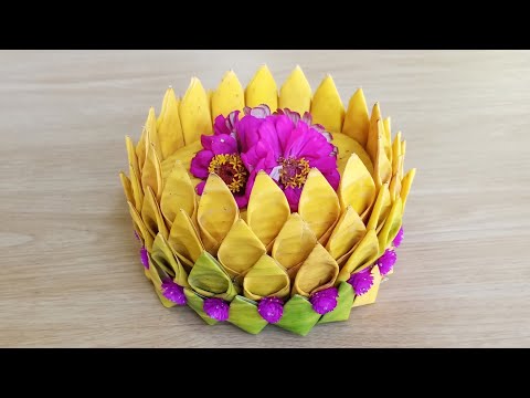 Como fazer krathong de folhas de bananeira