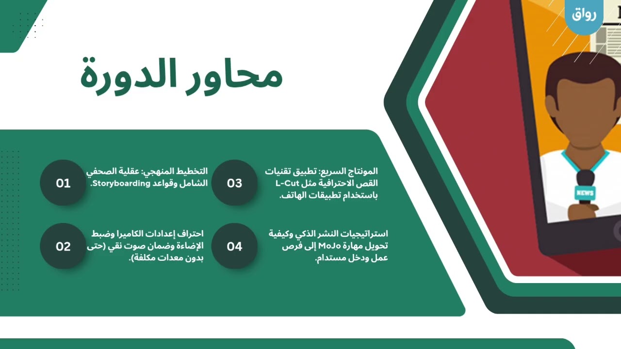 رواق: الصحفي الشامل في العصر الرقمي - برومو