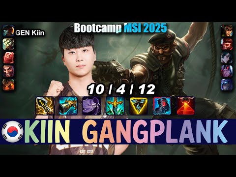 GEN Kiin GANGPLANK vs CASSIOPEIA Top - Patch 25.13 NA Ranked | Bootcamp MSI 2025 | lolrec