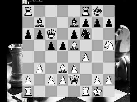 Emanuel Lasker vs Johann Hermann Bauer, Amsterdam NED, 26.08.1889