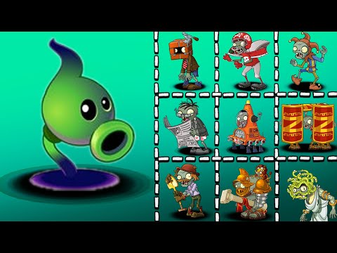 Shadow Peashooter MAX Level vs Hard Level Zombies - PvZ 2 Gameplay