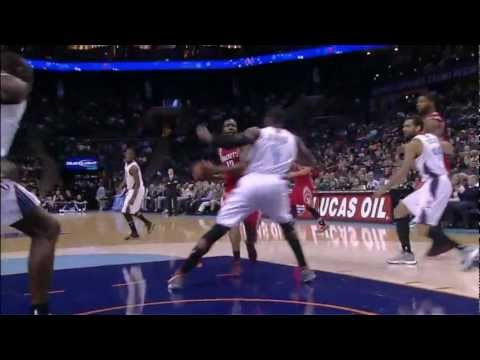 Bismack Biyombo (2pts/9rebs/7blks) Abuses Harden and Lin (2013)