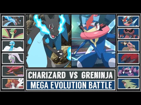 MEGA CHARIZARD X vs ASH GRENINJA | Mega Evolution Pokémon Battle