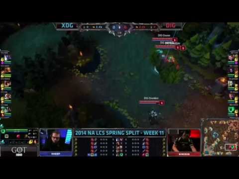LCS 2014 NA SPRING 11D2: XDG vs DIG | DIG Crumbzz fail scouting skills