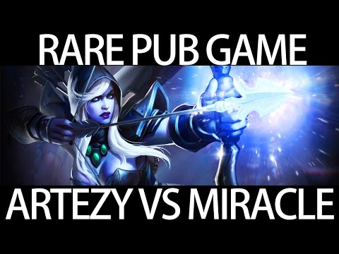 Rare Pub Gameplay 2017 Drow Arteezy vs Miracle Invoker 7.03 Dota
