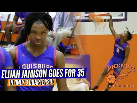 Elijah Jamison COOKS for 35 in ONLY 3 Quarters ... FULL Louisburg RAW Game Highlights