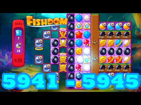 Fishdom Level 5941 - 5945 HD Walkthrough | 3 match puzzle | gameplay | android | 5942 | 5943 | 5944