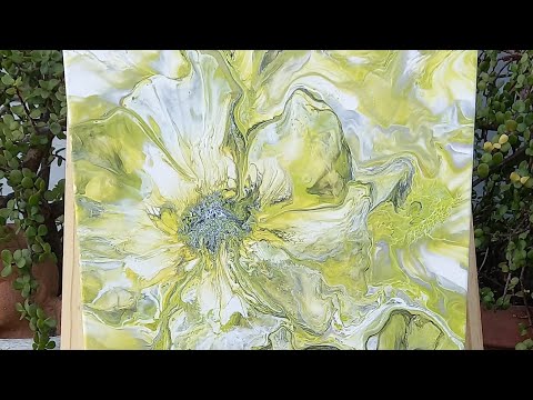 #230 Chartreuse | Multiple Flower Bloom Blow Out Contemporary Art on Canvas