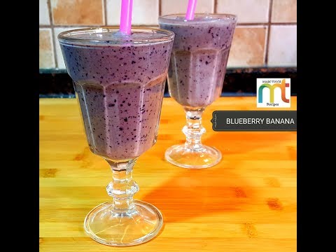 Banana Blueberry Smoothie Recipe - Perfect Morning Breakfast - Protein Rich Smoothie / milkshake