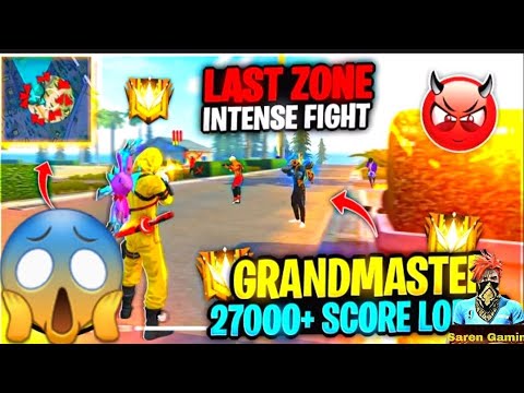 FREE FIRE LAST ZONE 🎯 FIGHT GAMEPLAY 🙂WITH GRANDMASTER SQUAD 😱#freefire#sarengaming
