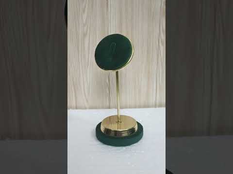 Metal bras items bangle display stand, outer material: suede
