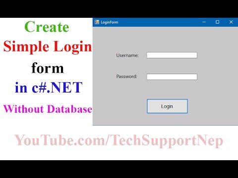 Create Simple Login Form in C#.NET without Database[With Source Code] Video