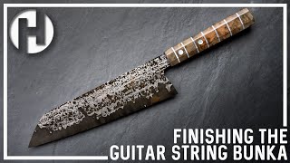 Finishing The Guitar String Canister Damascus Knife