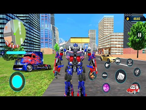 Jet Robot Car Transformation Game Playing with Optimus Prime Robot #5 - Android Gameplay