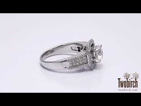 Double Row Cathedral Engagement Ring - TwoBirch - RM1375-I