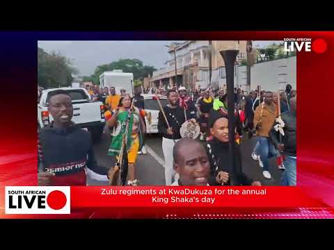 Zulu regiments at KwaDukuza for the annual King Shaka's day