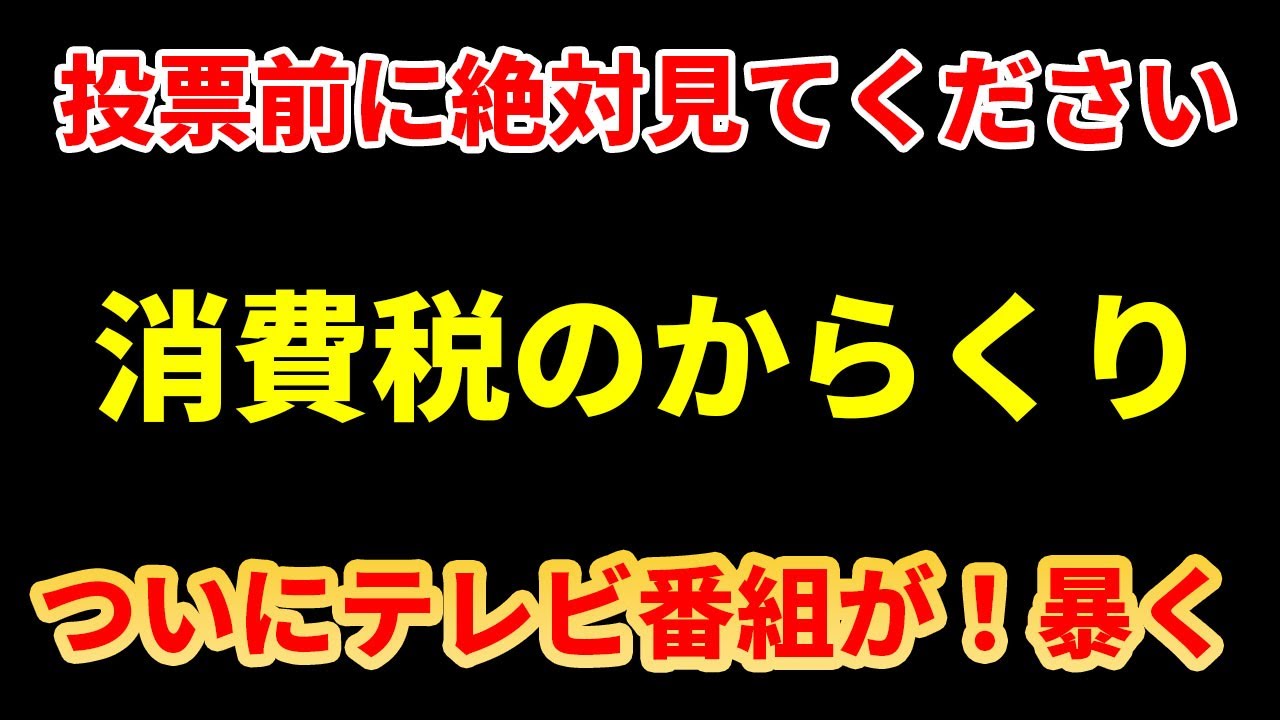【放送事故レベル】投票前の完全にタブーに切り込んだ。一体このお金は誰に払っていたんだろうと怖くなる内容。地上波が踏み込んだ…消費税の正体が暴かれる。