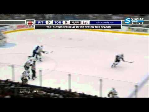 Grabovski hits Engelland (Penguins & Maple Leafs) NHL Feb 26, 2011