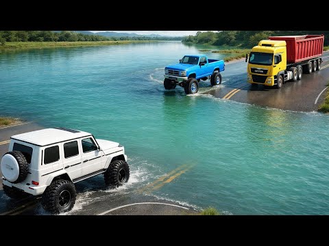 Cars vs Deep Water x Fallen Tree Challenge |👑BeamNG Drive