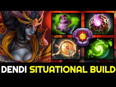 DENDI Queen of Pain Situational Build — Hard Game vs Chaos Knight Dota 2