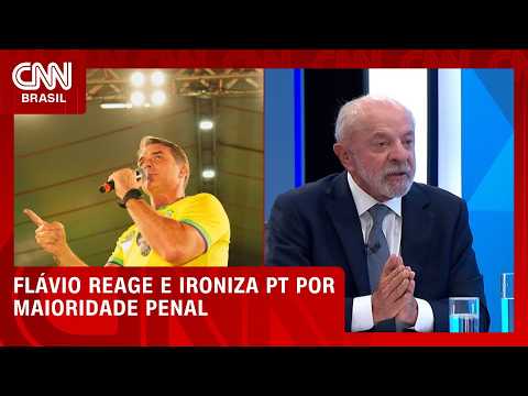 Flávio ironiza PT por maioridade; Lula defende redução aos 16 em hediondos | LIVE CNN