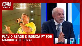 Vídeo: Flávio ironiza PT por maioridade; Lula defende redução aos 16 em hediondos | LIVE CNN
