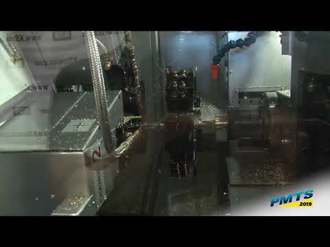 Demo on Lico LND 42D-S3 10-Axis Multi Slide Mill/Turn Center at PMTS 2019