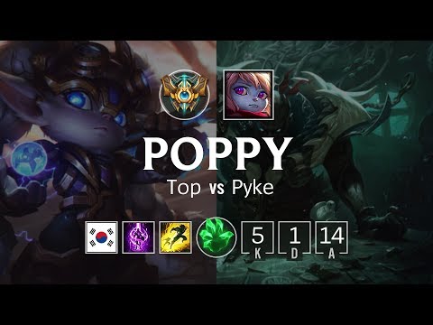 Poppy Top vs Pyke - KR Challenger Patch 8.23