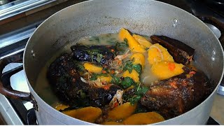 Unripe plantain pepper soup with dry fish, just the way I love it! African cuisine