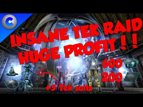 INSANE TEK BASE RAID  - ARK MTS 4 MAN EP8 - HUGE PROFIT!!!