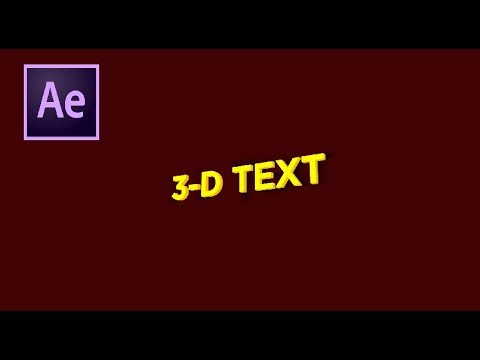 After Effects Tutorial 3 D Text Animation in After Effects