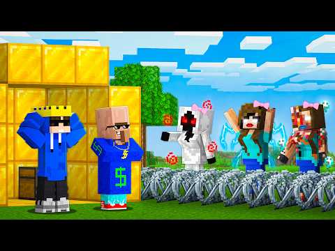 Scary Entity Girls Vs Rich Village In Minecraft..
