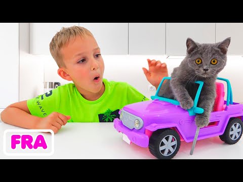 Vlad et Niki jouent avec des chatons