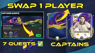 HOW TO COMPLETE QUESTS SWAP 1 CAPTAINS PLAYER TO THE STARTING 11 RANK UP TWICE IN EA FC FIFA MOBILE