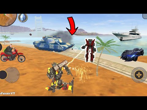 Vegas Crime Simulator (Transformer Truck Fight Car Robot) Robot with Three Power -  Gameplay HD