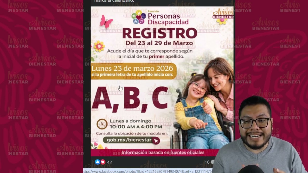¡ENTERATE! Hoy 23 de marzo inicio el registro a la pensión de discapacidad CONFIRMADO