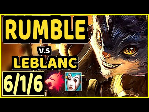 BACA (RUMBLE) vs LEBLANC - 6/1/6 KDA MID CHALLENGER GAMEPLAY - EUW
