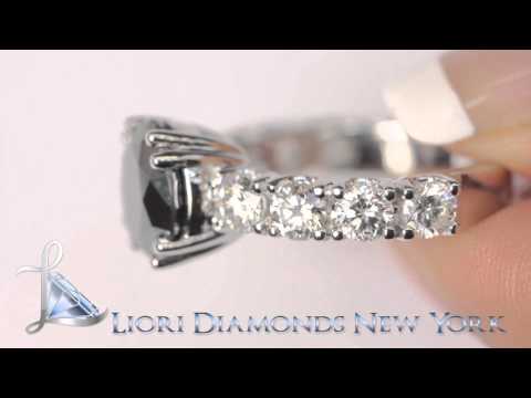 BDR-SOLD-047 - 5.79 Carat Certified Natural Black Diamond Engagement Ring 14k White Gold