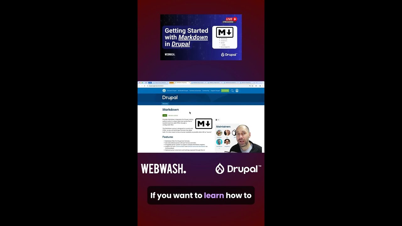 Summary: (Part 1) Getting Started with Markdown in Drupal