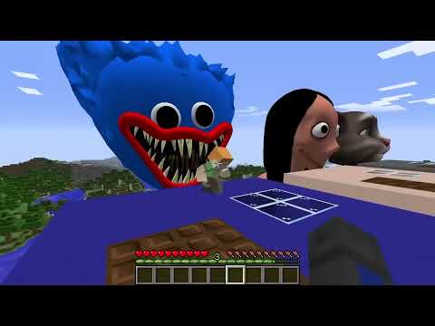 I found LONGEST HOUSE OF HUGGY WUGGY AND MOMO AND TALKING TOM in Minecraft GAMEP